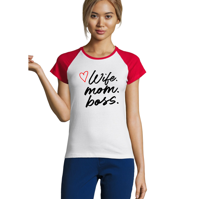 Wife Mom Boss baseball t-shirt