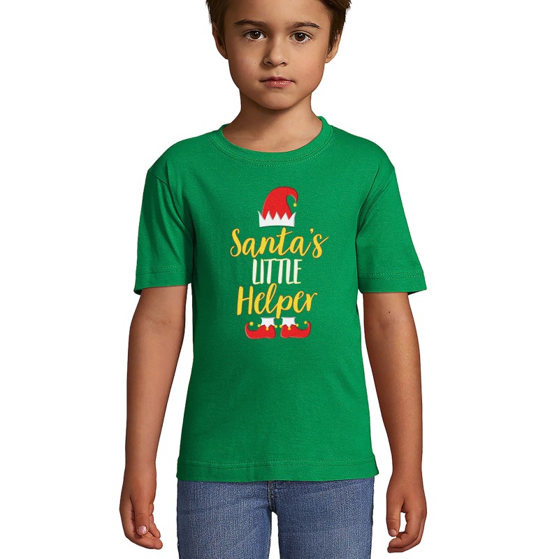 Santa's elf little helper green kids t-shirt