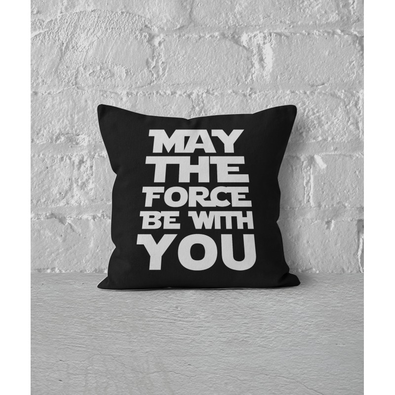 Black StarWars throw pillow May the Force be with you..