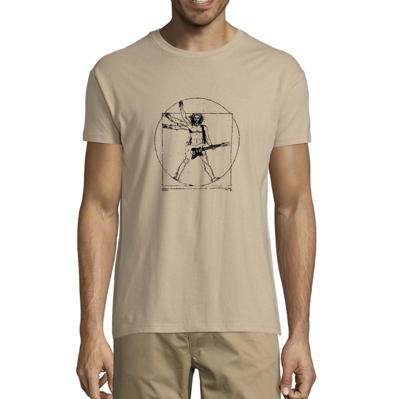 Vitruvian guitar player, Rock guitar. Unisex T-Shirt