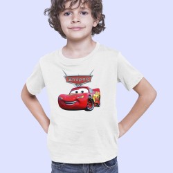 Unisex kids t-shirt Cars McQueen with name of choice