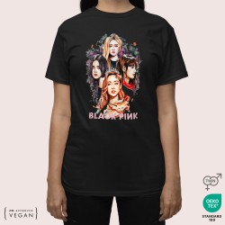 Black Pink K-pop μαύρο unisex κοντομάνικο μπλουζάκι
