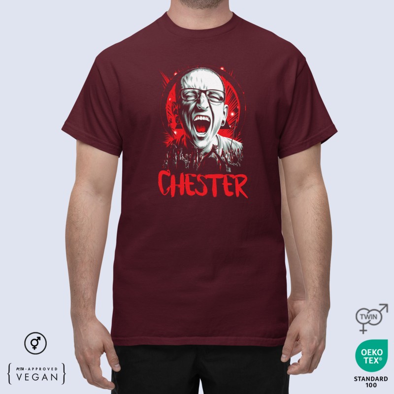 Linkin Park Chester Bennington burgundy unisex Μπλουζάκι Linkin Park Chester Bennington burgundy unisex Μπλουζάκι