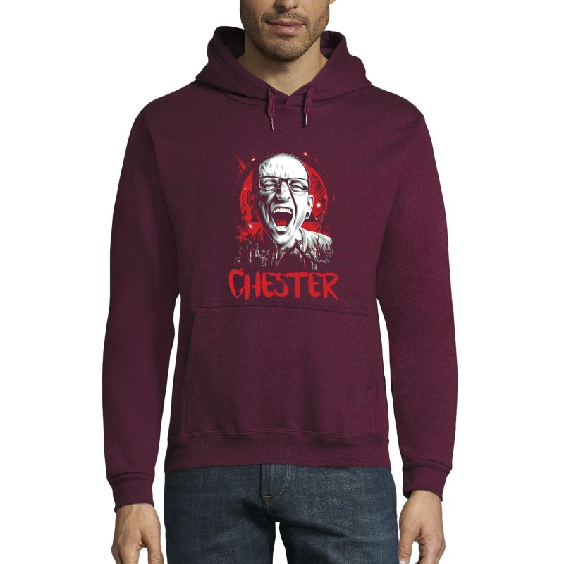 Linkin Park Chester Bennington burgundy unisex Hoodie Linkin Park Chester Bennington burgundy unisex Hoodie