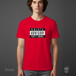 Parental Advisory Party animal Unisex t-shirt Red