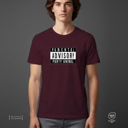 Parental Advisory Party animal Unisex t-shirt Burgundy
