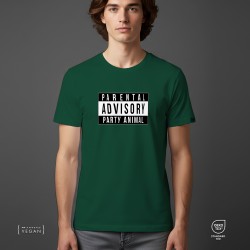 Parental Advisory Party animal Unisex t-shirt Bottle Green