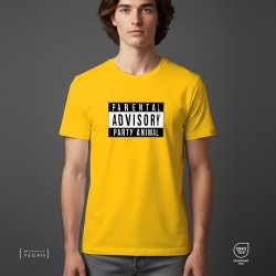 Parental Advisory Party animal Unisex t-shirt Gold