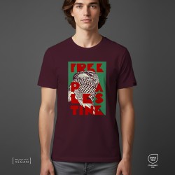 Free Palestine Unisex T-Shirt Μπορντό