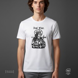"I'm Fine" Quote Unisex T-Shirt Λευκό