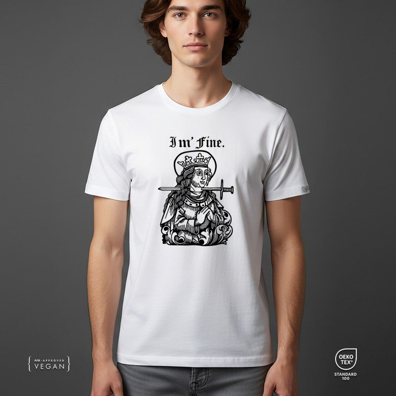 "I'm Fine" Quote Unisex T-Shirt Λευκό