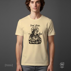 "I'm Fine" Quote Unisex T-Shirt Sand
