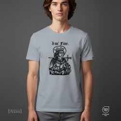 "I'm Fine" Quote Unisex T-Shirt Pure Grey