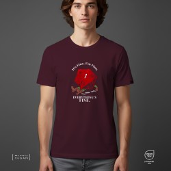 I am Fine Dice D&D Unisex T-Shirt Μπορντό