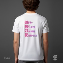 EAT - SLEEP - ANIME - REPEAT Unisex T-Shirt White