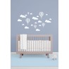 Wall Stickers Home Room Decor air balloon and Clouds