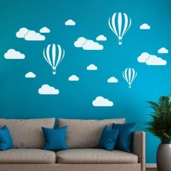 Διακοσμητικά αυτοκόλλητα τοίχου αερόστατα & σύννεφα