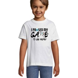 Kids t-shirt i paused my game to be here!